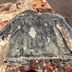 Fantastic fawn denim jacket with fringe